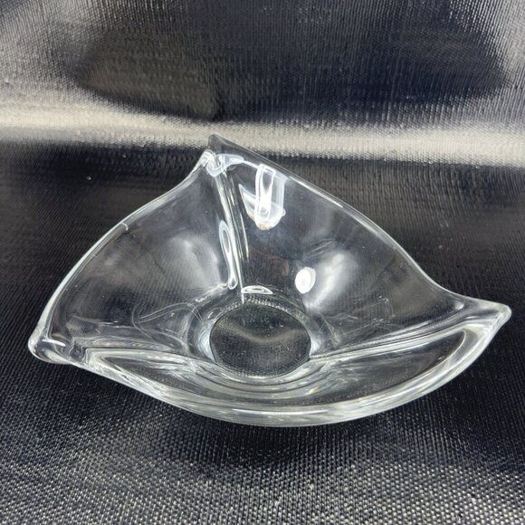 Daum France Clear Glass Crystal Free Form French Glass Dish Bowl Vintage Signed - Picture 16 of 16